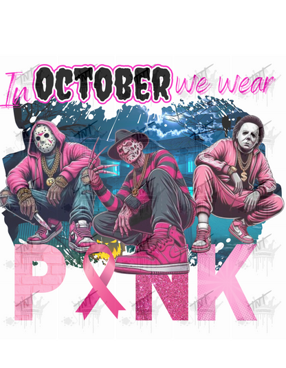 In October we wear PINK graphic tee